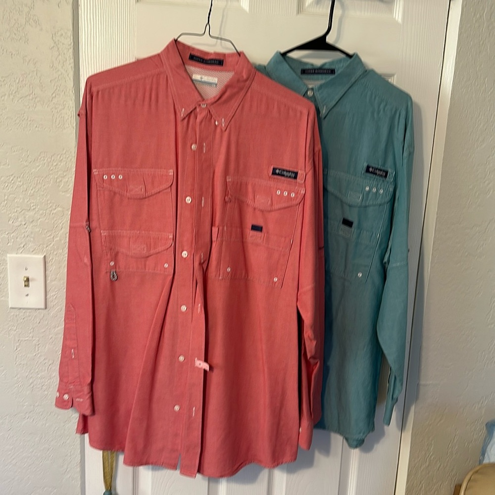 Two Columbia Super Bonehead shirts Size Large
